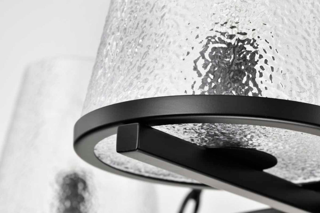 Chandelier Nuvo 60-8258 Valentine - 5 Light Chandelier - Black Finish - Hammered Glass Nuvo