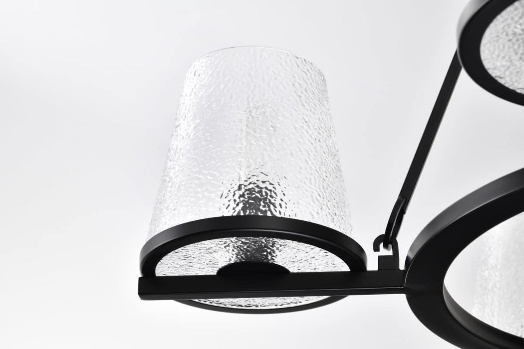 Chandelier Nuvo 60-8258 Valentine - 5 Light Chandelier - Black Finish - Hammered Glass Nuvo