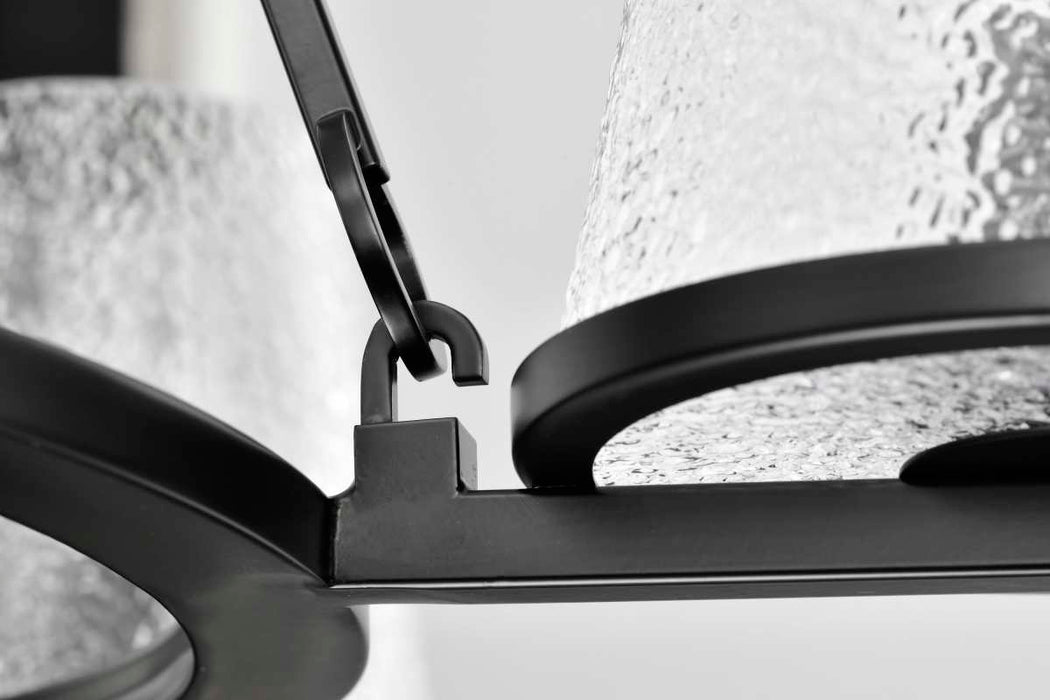 Chandelier Nuvo 60-8258 Valentine - 5 Light Chandelier - Black Finish - Hammered Glass Nuvo
