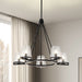 Chandelier Nuvo 60-8258 Valentine - 5 Light Chandelier - Black Finish - Hammered Glass Nuvo