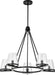 Chandelier Nuvo 60-8258 Valentine - 5 Light Chandelier - Black Finish - Hammered Glass Nuvo