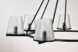 Chandelier Nuvo 60-8259 Valentine - 7 Light Chandelier - Black Finish - Hammered Glass Nuvo
