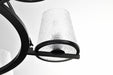 Chandelier Nuvo 60-8259 Valentine - 7 Light Chandelier - Black Finish - Hammered Glass Nuvo