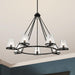 Chandelier Nuvo 60-8259 Valentine - 7 Light Chandelier - Black Finish - Hammered Glass Nuvo