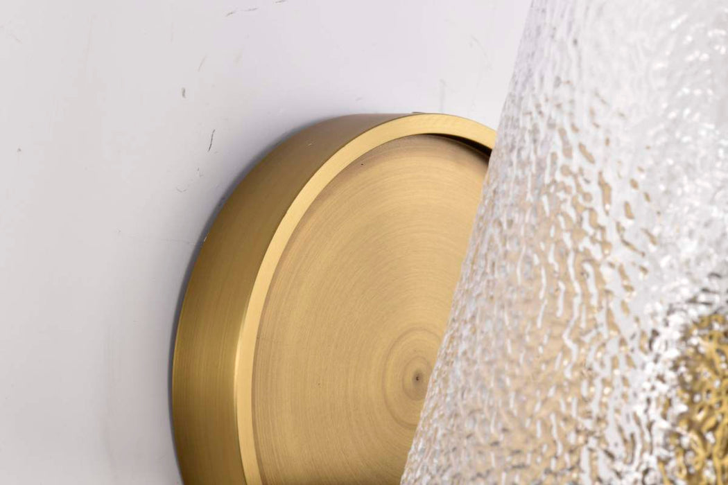 Vanity Nuvo 60-8261 Valentine - 1 Light Vanity - Vintage Brass Finish - Hammered Glass Nuvo