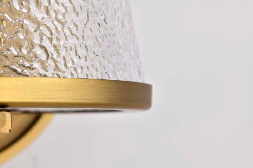 Vanity Nuvo 60-8261 Valentine - 1 Light Vanity - Vintage Brass Finish - Hammered Glass Nuvo