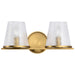 Vanity Nuvo 60-8262 Valentine - 2 Light Vanity - Vintage Brass Finish - Hammered Glass Nuvo