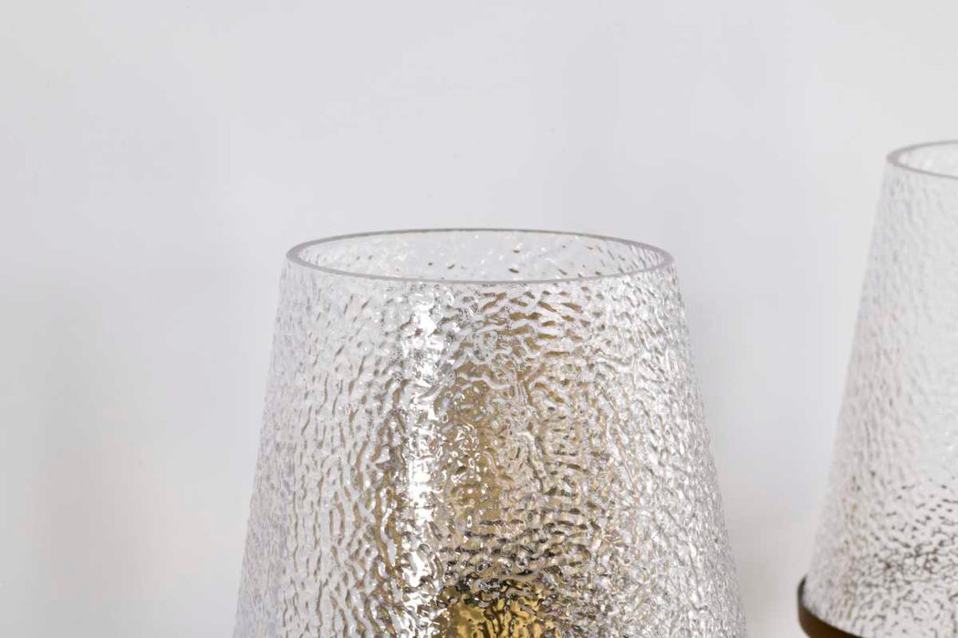 Vanity Nuvo 60-8262 Valentine - 2 Light Vanity - Vintage Brass Finish - Hammered Glass Nuvo
