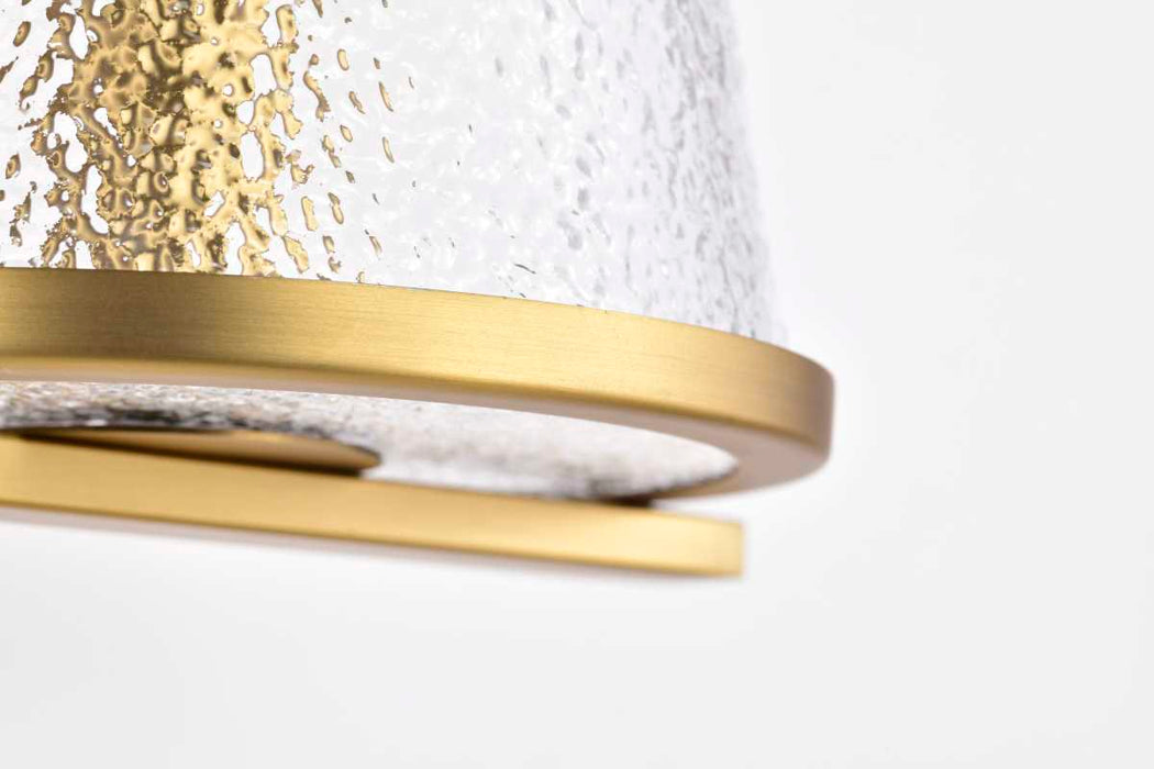 Vanity Nuvo 60-8262 Valentine - 2 Light Vanity - Vintage Brass Finish - Hammered Glass Nuvo