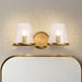 Vanity Nuvo 60-8262 Valentine - 2 Light Vanity - Vintage Brass Finish - Hammered Glass Nuvo