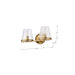 Vanity Nuvo 60-8262 Valentine - 2 Light Vanity - Vintage Brass Finish - Hammered Glass Nuvo