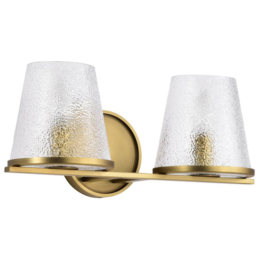Vanity Nuvo 60-8262 Valentine - 2 Light Vanity - Vintage Brass Finish - Hammered Glass Nuvo