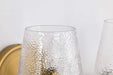Vanity Nuvo 60-8263 Valentine - 3 Light Vanity - Vintage Brass Finish - Hammered Glass Nuvo