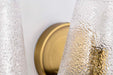 Vanity Nuvo 60-8263 Valentine - 3 Light Vanity - Vintage Brass Finish - Hammered Glass Nuvo