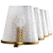 Vanity Nuvo 60-8264 Valentine - 4 Light Vanity - Vintage Brass Finish - Hammered Glass Nuvo