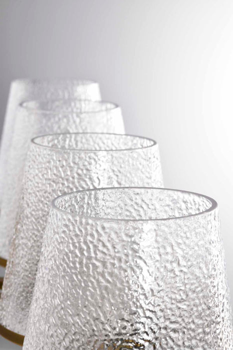 Vanity Nuvo 60-8264 Valentine - 4 Light Vanity - Vintage Brass Finish - Hammered Glass Nuvo