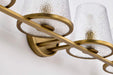 Vanity Nuvo 60-8264 Valentine - 4 Light Vanity - Vintage Brass Finish - Hammered Glass Nuvo