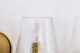 Vanity Nuvo 60-8264 Valentine - 4 Light Vanity - Vintage Brass Finish - Hammered Glass Nuvo