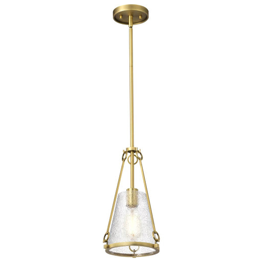 Pendant Nuvo 60-8265 Valentine - Small Pendant - Vintage Brass Finish - Hammered Glass Nuvo
