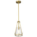 Pendant Nuvo 60-8265 Valentine - Small Pendant - Vintage Brass Finish - Hammered Glass Nuvo