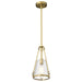 Pendant Nuvo 60-8265 Valentine - Small Pendant - Vintage Brass Finish - Hammered Glass Nuvo