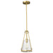 Pendant Nuvo 60-8265 Valentine - Small Pendant - Vintage Brass Finish - Hammered Glass Nuvo