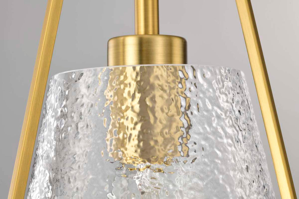 Pendant Nuvo 60-8265 Valentine - Small Pendant - Vintage Brass Finish - Hammered Glass Nuvo