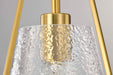 Pendant Nuvo 60-8265 Valentine - Small Pendant - Vintage Brass Finish - Hammered Glass Nuvo