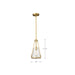 Pendant Nuvo 60-8265 Valentine - Small Pendant - Vintage Brass Finish - Hammered Glass Nuvo
