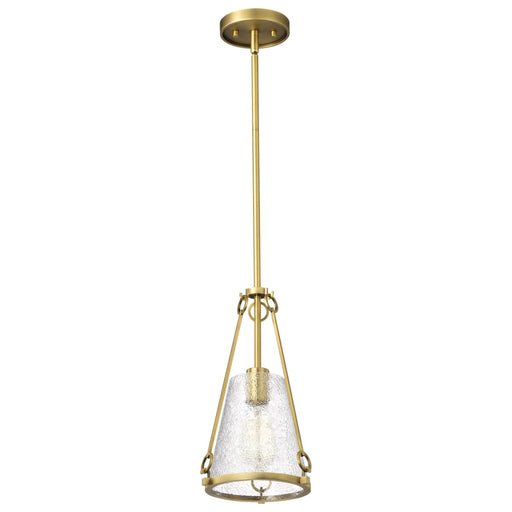 Pendant Nuvo 60-8265 Valentine - Small Pendant - Vintage Brass Finish - Hammered Glass Nuvo