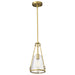 Pendant Nuvo 60-8265 Valentine - Small Pendant - Vintage Brass Finish - Hammered Glass Nuvo