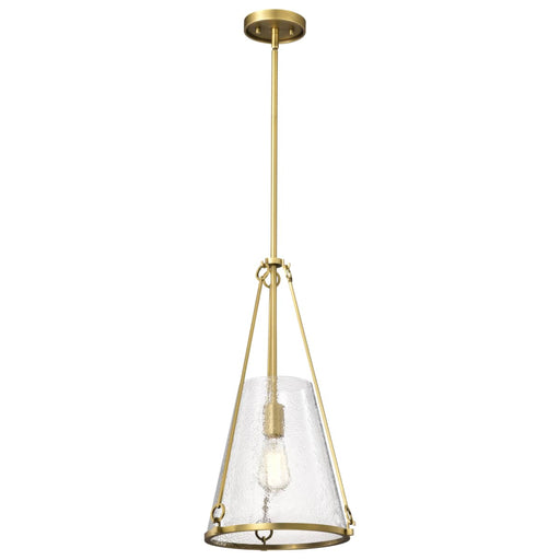 Pendant Nuvo 60-8266 Valentine - Medium Pendant - Vintage Brass Finish - Hammered Glass Nuvo
