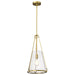 Pendant Nuvo 60-8266 Valentine - Medium Pendant - Vintage Brass Finish - Hammered Glass Nuvo