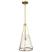 Pendant Nuvo 60-8266 Valentine - Medium Pendant - Vintage Brass Finish - Hammered Glass Nuvo