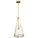 Pendant Nuvo 60-8266 Valentine - Medium Pendant - Vintage Brass Finish - Hammered Glass Nuvo