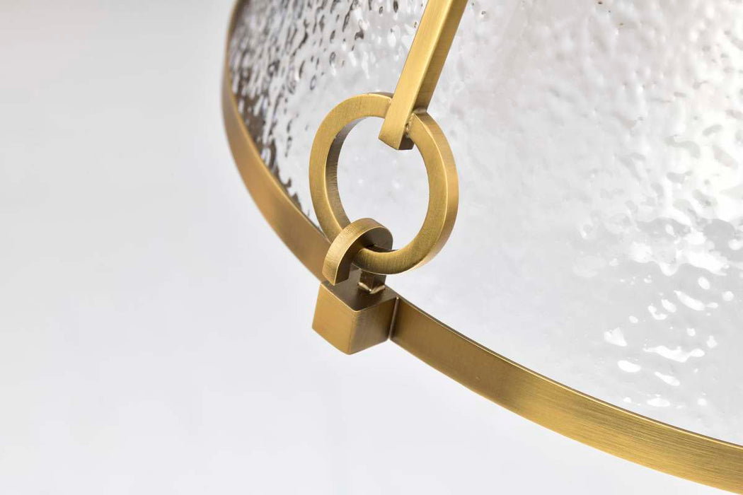 Pendant Nuvo 60-8266 Valentine - Medium Pendant - Vintage Brass Finish - Hammered Glass Nuvo