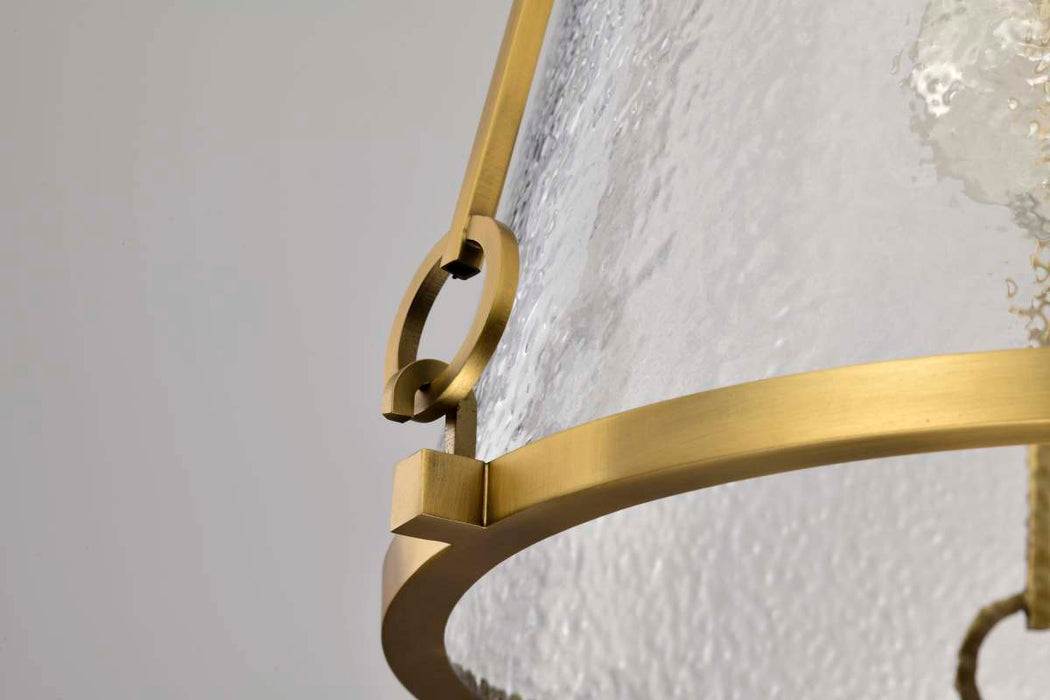 Pendant Nuvo 60-8266 Valentine - Medium Pendant - Vintage Brass Finish - Hammered Glass Nuvo