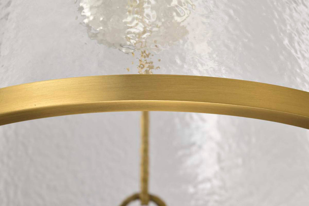 Pendant Nuvo 60-8266 Valentine - Medium Pendant - Vintage Brass Finish - Hammered Glass Nuvo