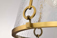 Pendant Nuvo 60-8266 Valentine - Medium Pendant - Vintage Brass Finish - Hammered Glass Nuvo