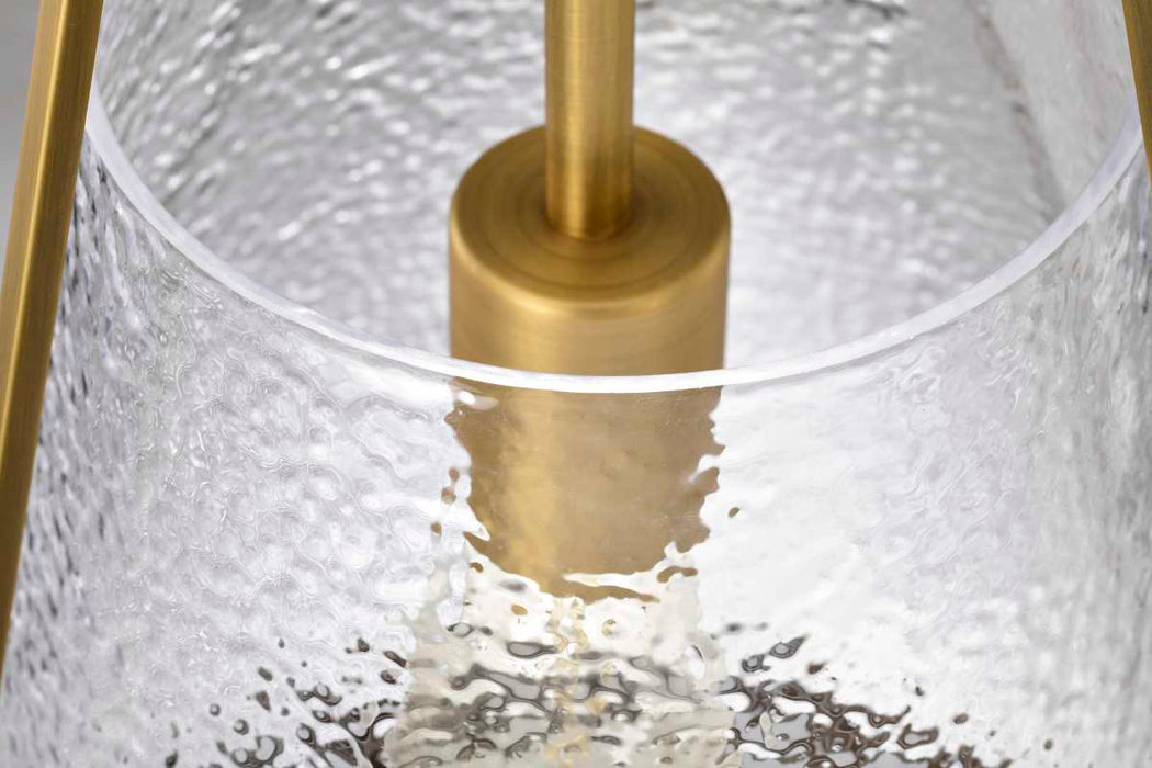 Pendant Nuvo 60-8266 Valentine - Medium Pendant - Vintage Brass Finish - Hammered Glass Nuvo