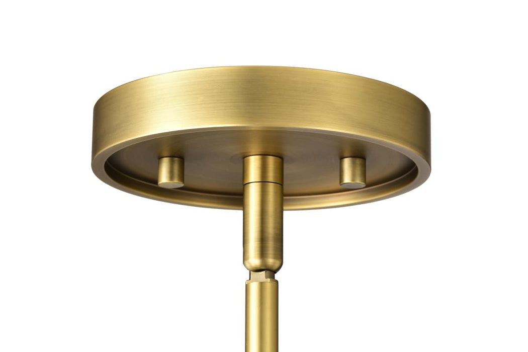 Pendant Nuvo 60-8266 Valentine - Medium Pendant - Vintage Brass Finish - Hammered Glass Nuvo