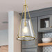 Pendant Nuvo 60-8266 Valentine - Medium Pendant - Vintage Brass Finish - Hammered Glass Nuvo