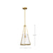 Pendant Nuvo 60-8266 Valentine - Medium Pendant - Vintage Brass Finish - Hammered Glass Nuvo