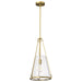 Pendant Nuvo 60-8266 Valentine - Medium Pendant - Vintage Brass Finish - Hammered Glass Nuvo