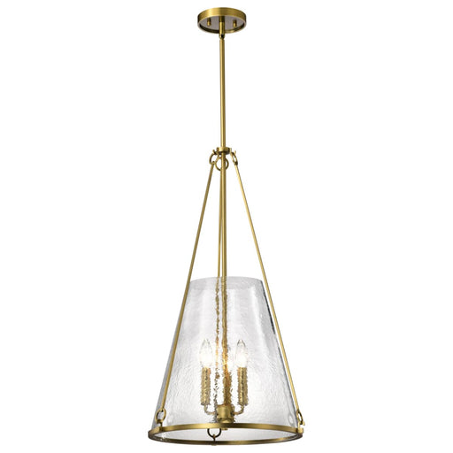 Pendant Nuvo 60-8267 Valentine - Large Pendant - Vintage Brass Finish - Hammered Glass Nuvo
