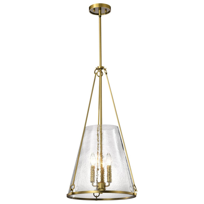 Pendant Nuvo 60-8267 Valentine - Large Pendant - Vintage Brass Finish - Hammered Glass Nuvo