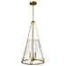 Pendant Nuvo 60-8267 Valentine - Large Pendant - Vintage Brass Finish - Hammered Glass Nuvo