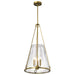 Pendant Nuvo 60-8267 Valentine - Large Pendant - Vintage Brass Finish - Hammered Glass Nuvo