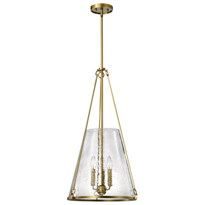 Pendant Nuvo 60-8267 Valentine - Large Pendant - Vintage Brass Finish - Hammered Glass Nuvo