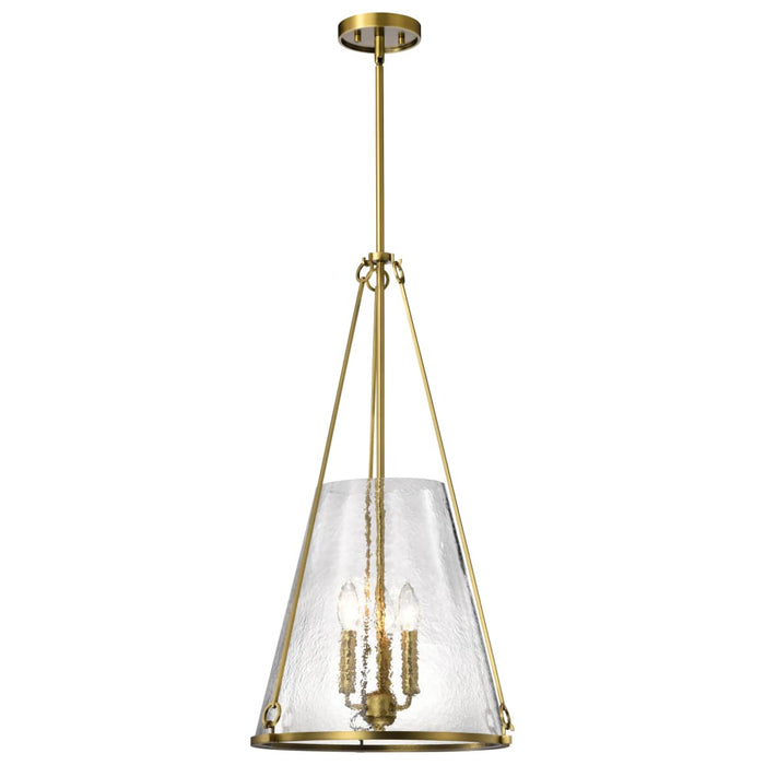 Pendant Nuvo 60-8267 Valentine - Large Pendant - Vintage Brass Finish - Hammered Glass Nuvo